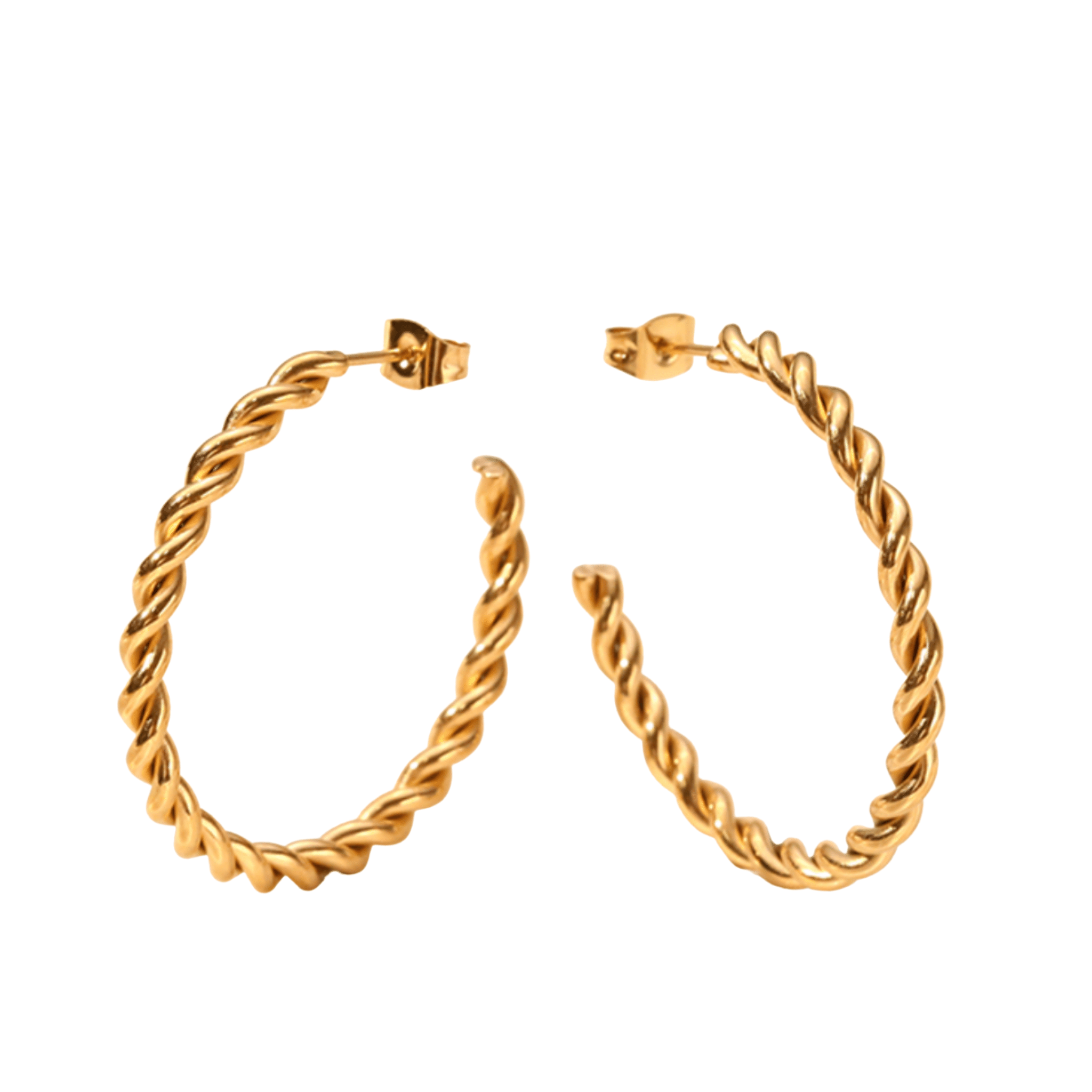 Beauty Twist 18K Gold Plated Hoop Earrings