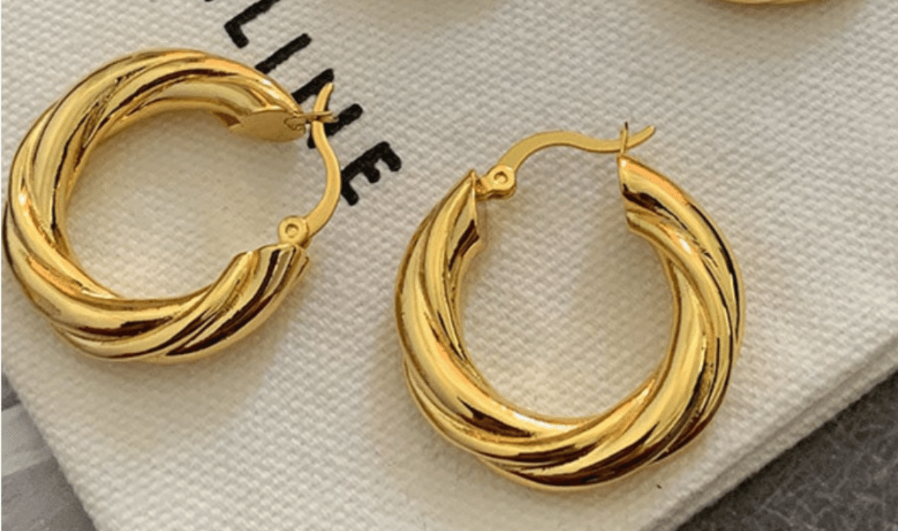 Curvy Charm 18K Gold Plated Hoop Earrings