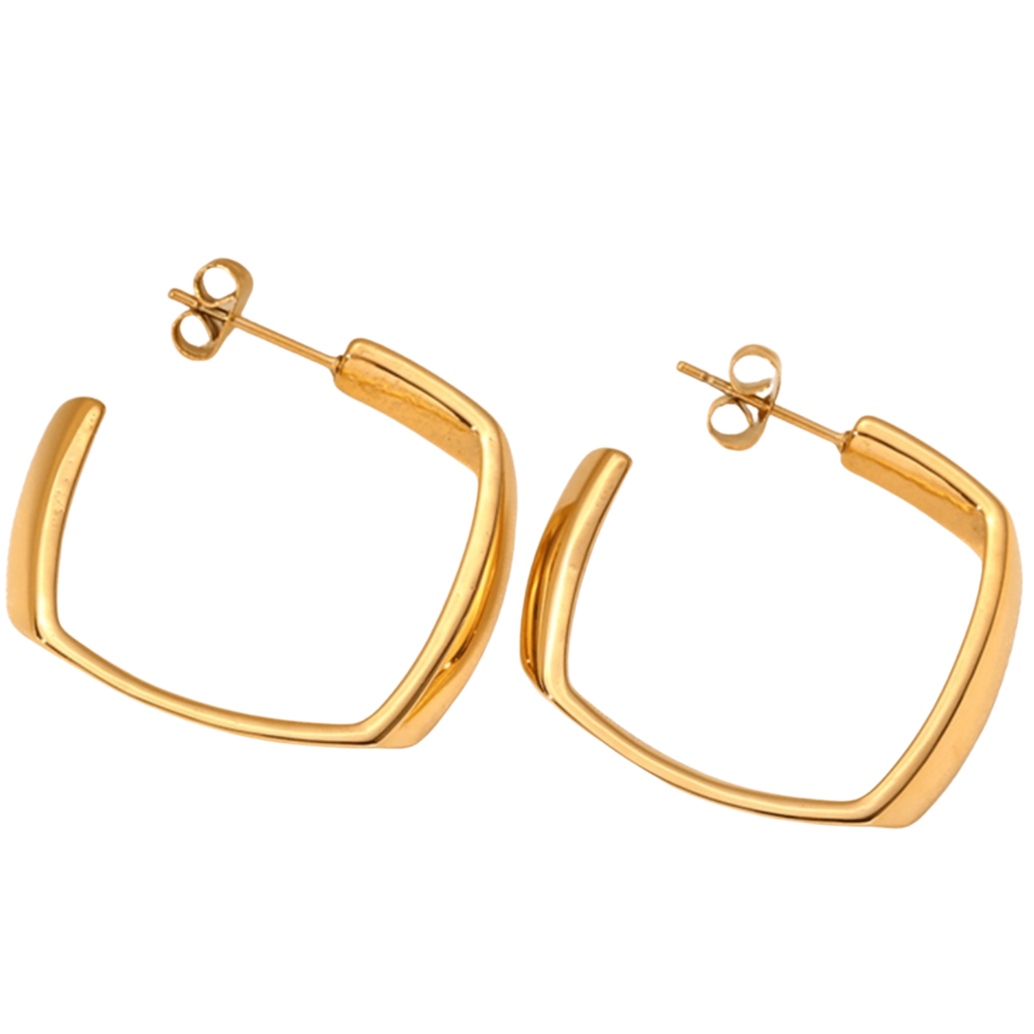 Fair Beauty Irregular 18K Gold Plated Hoop Earrings