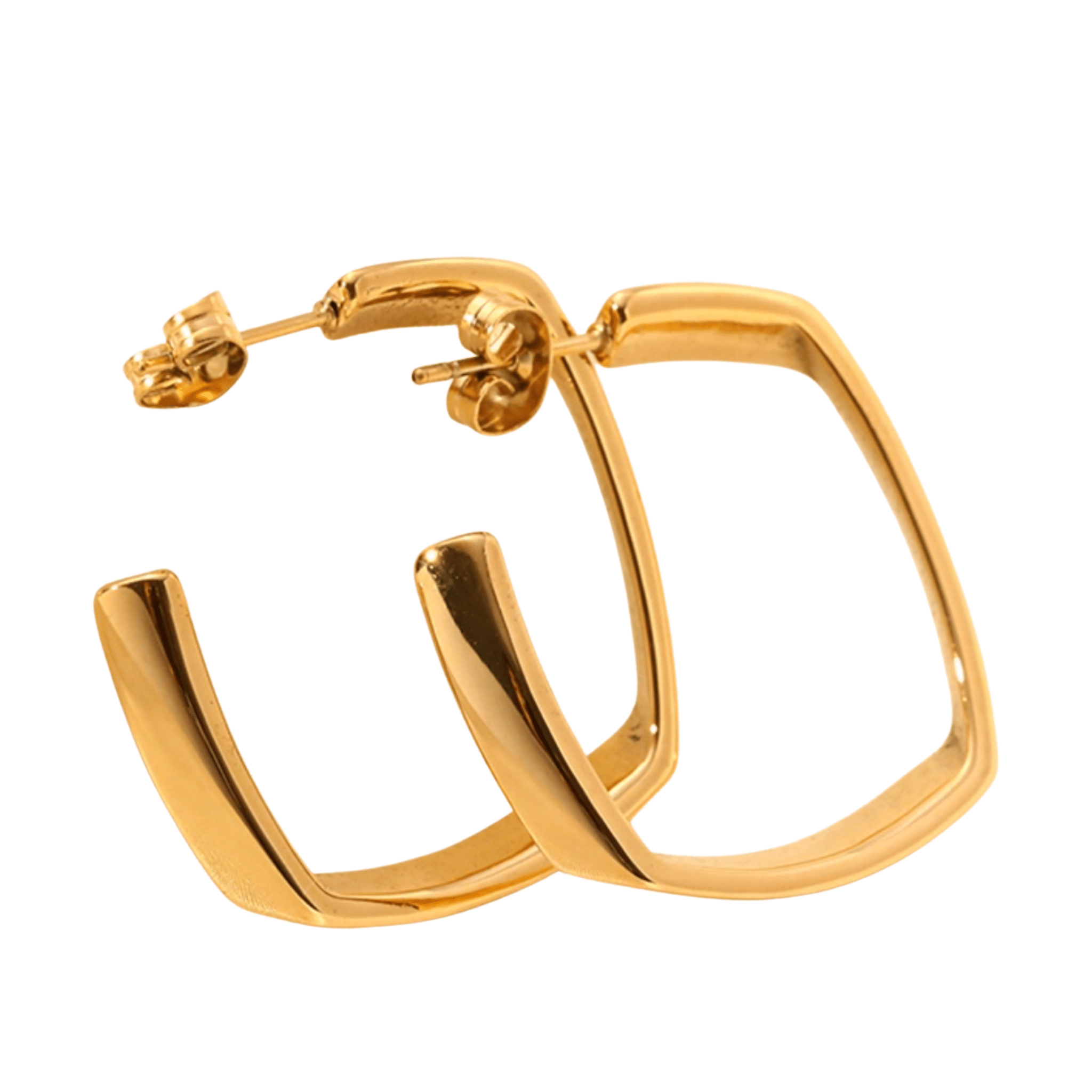 Fair Beauty Irregular 18K Gold Plated Hoop Earrings
