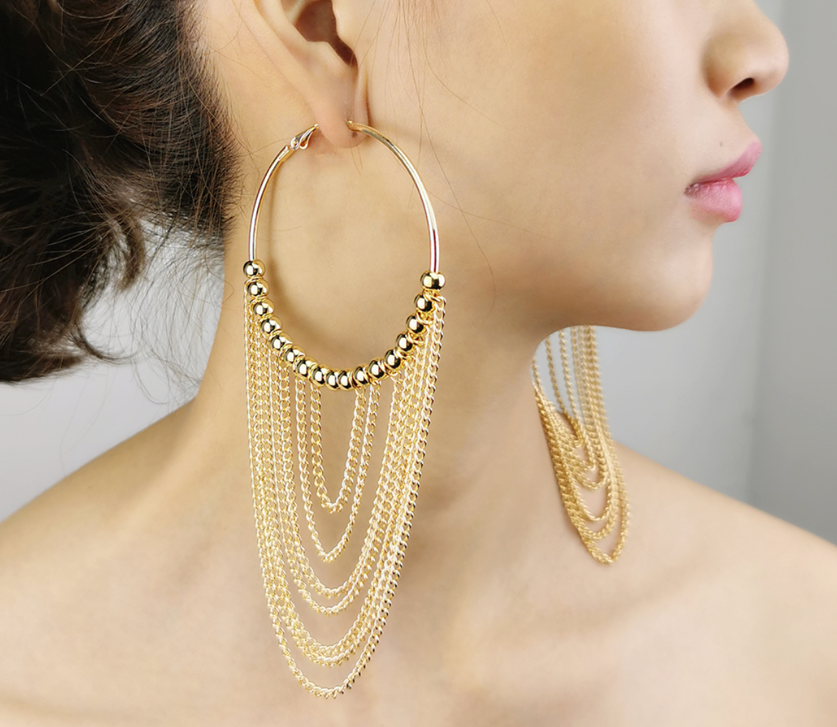 Royal Standards Hoop Chain Earrings