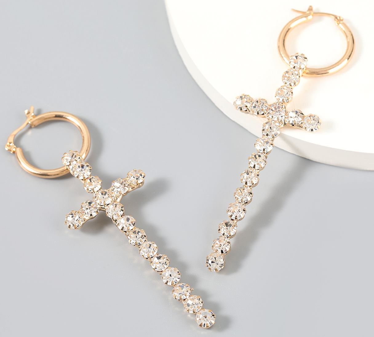Feeling Spiritual Cross Dangle Earrings