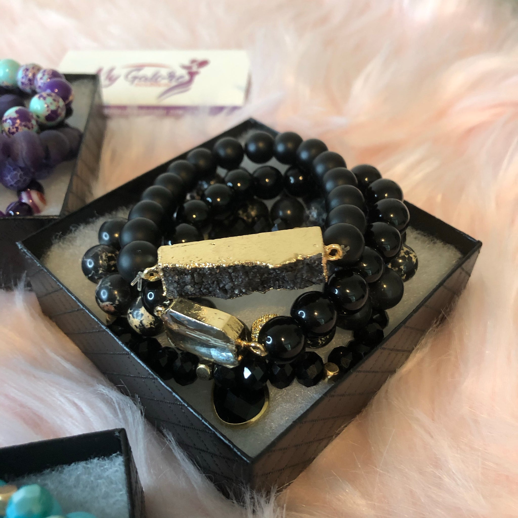 Crystal Beaded Bracelet Set
