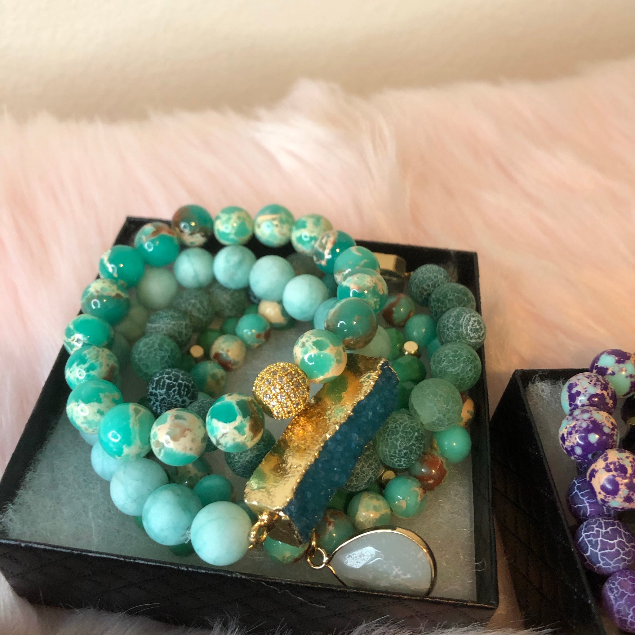 Crystal Beaded Bracelet Set