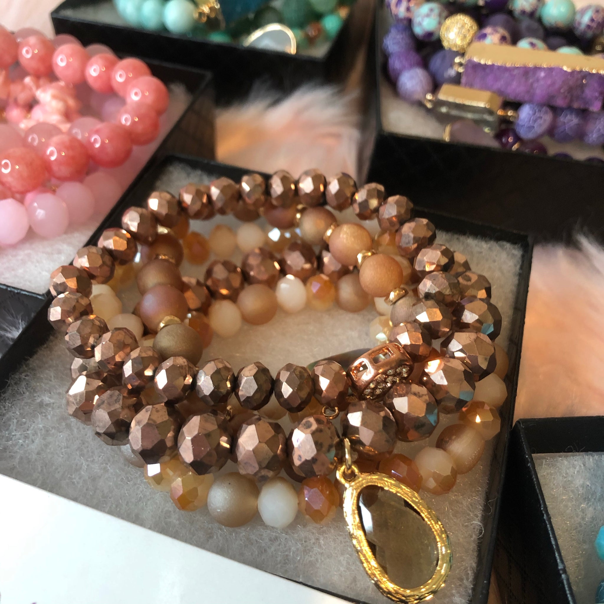 Crystal Beaded Bracelet Set
